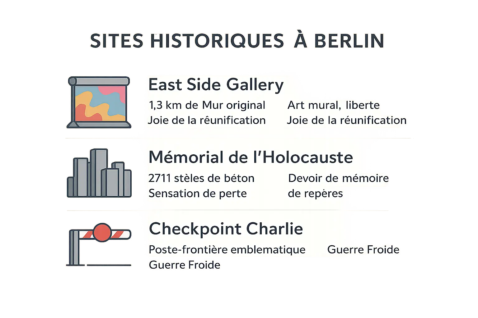 Vues de l'East Side Gallery à Berlin
