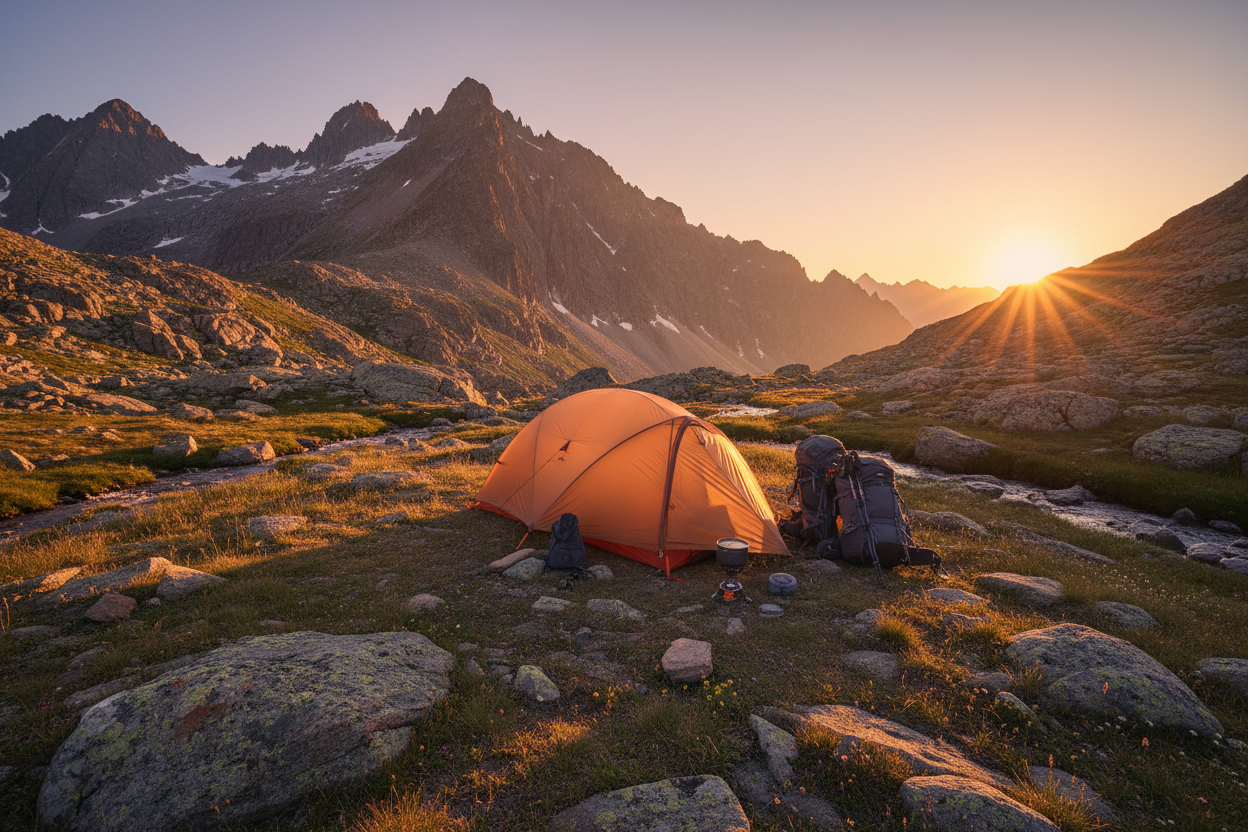 Tente de bivouac ultralight 2 places en montagne